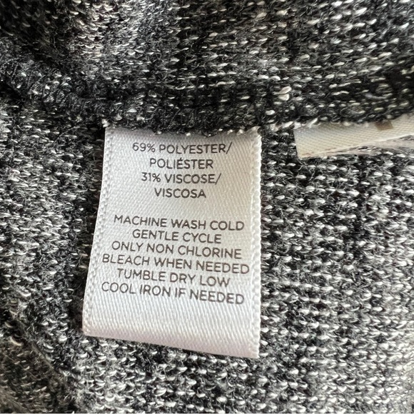 Lou & Grey Dress Striped Knit Gray Blouson Waist Long Sleeve Size Small - Picture 9 of 9